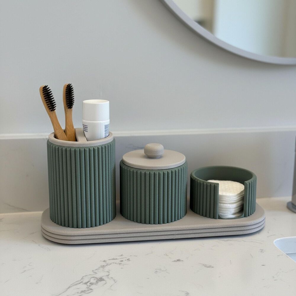 Vanity Organizer Set, Bathroom Countertop Organizer, Makeup and Skincare Storage